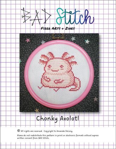 Chonky Axolotl by BAD Stitch Cross Stitch Pattern
