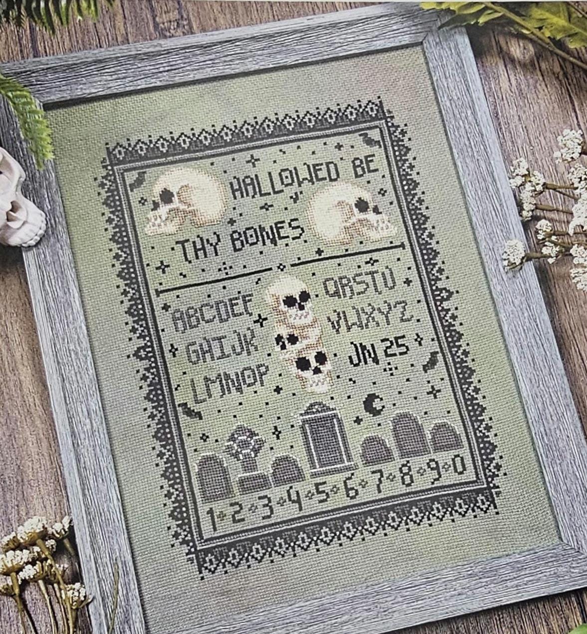 Hallowed Be Sampler Cross Stitch Pattern: Stitch Crypt