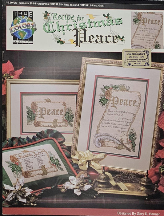 Recipe for Christmas Peace Vintage Cross Stitch