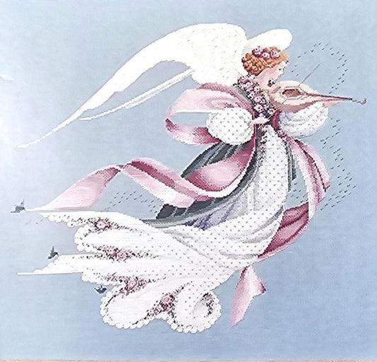 Angel of Spring Vintage Cross Stitch Pattern: Lavender and Lace
