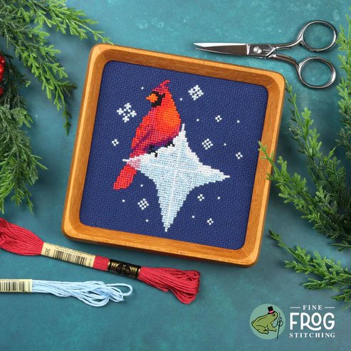 Ice Star Cardinal By Fine Frog Stitching