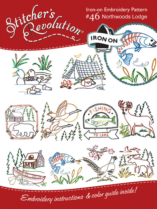 Stitchers Revolution Embroidery Transfer Pattern - Northwoods Lodge