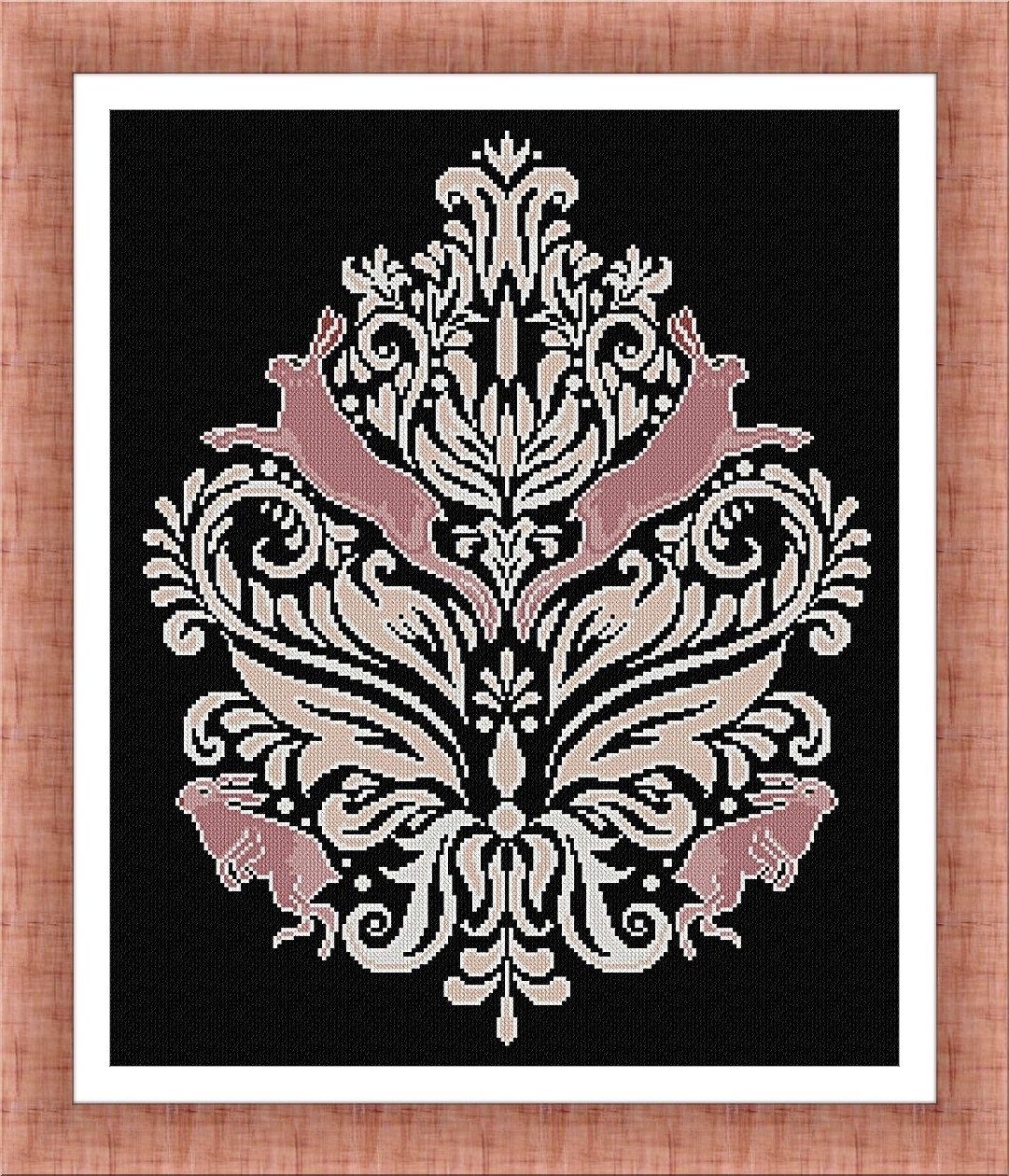 Damask and Hare by Alessandra Adelaide Needleworks