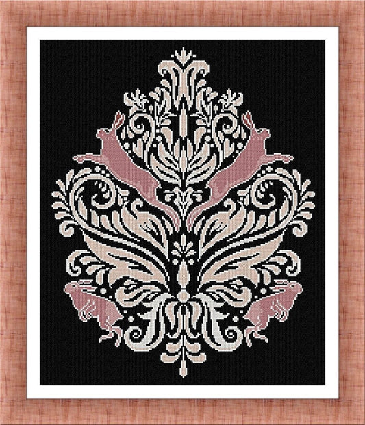 Damask and Hare by Alessandra Adelaide Needleworks
