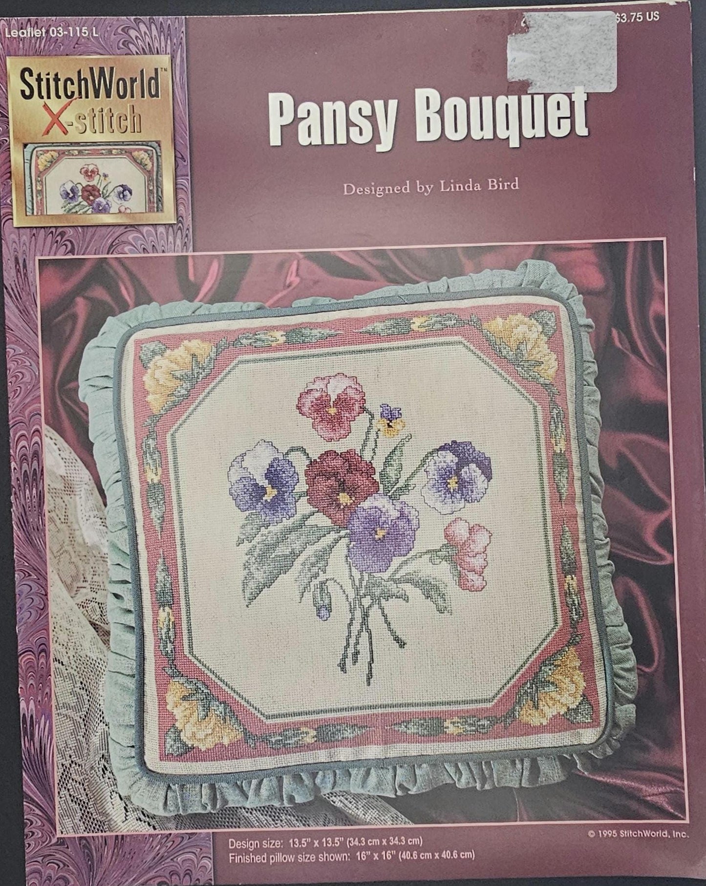 Pansy Bouquet Vintage Cross Stitch Pattern