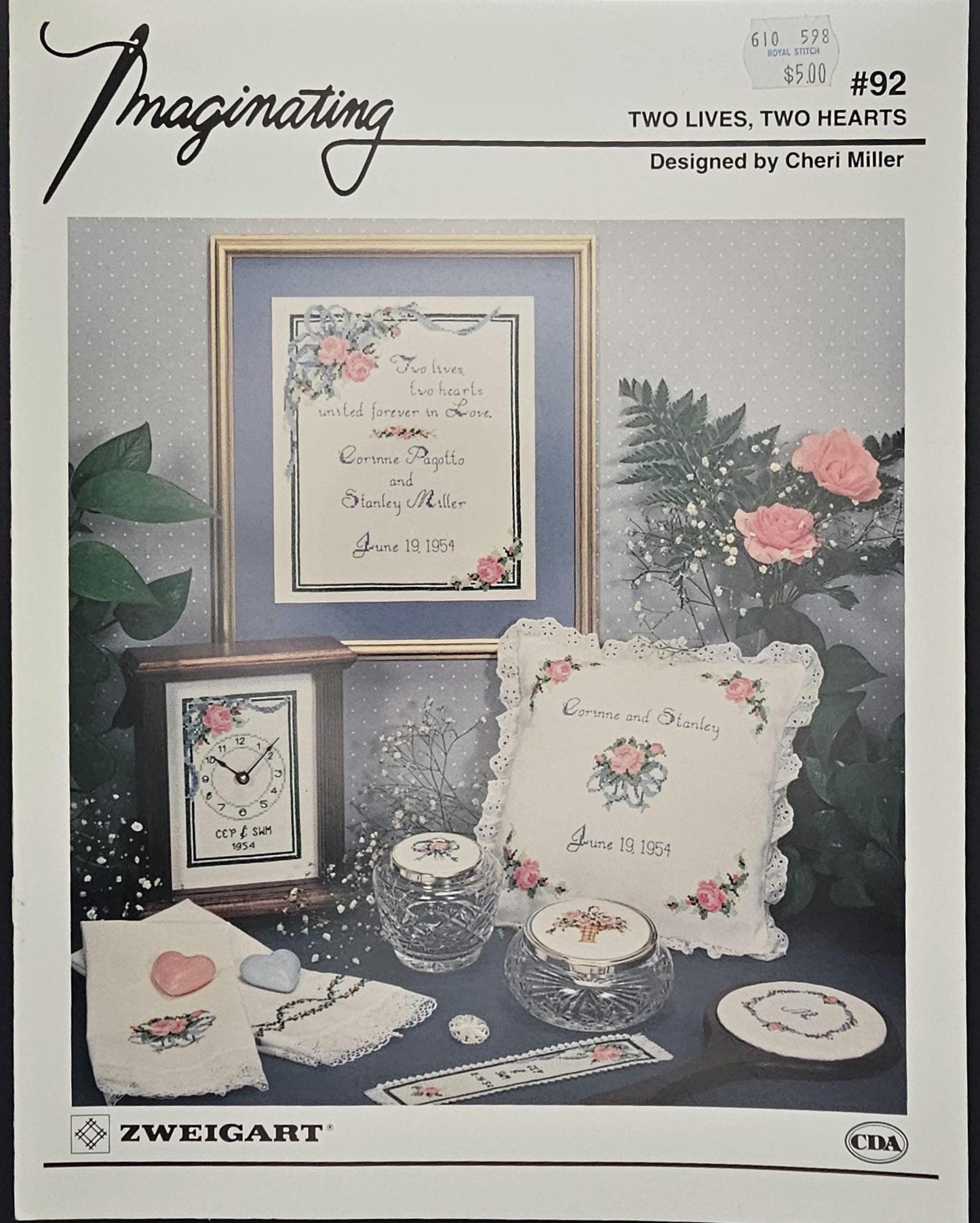 Two Lives, Two Hearts Vintage Cross Stitch Pattern