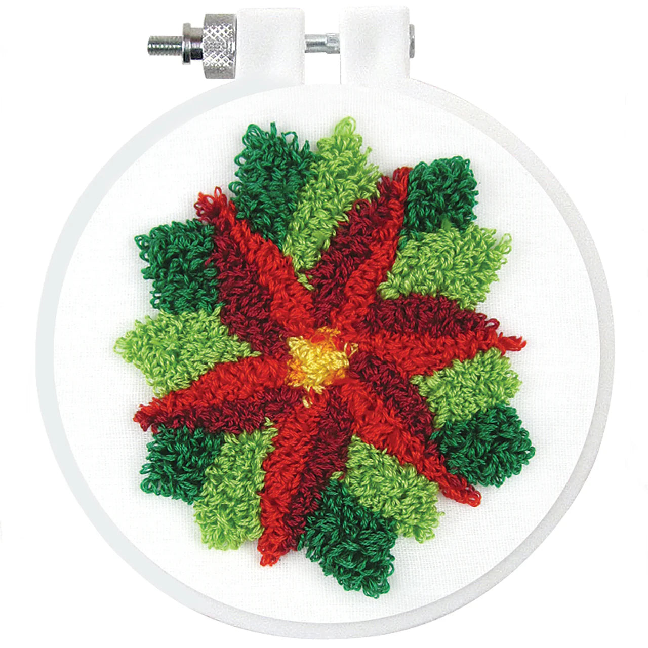 Poinsettia Punch Needle Kit