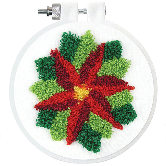 Poinsettia Punch Needle Kit