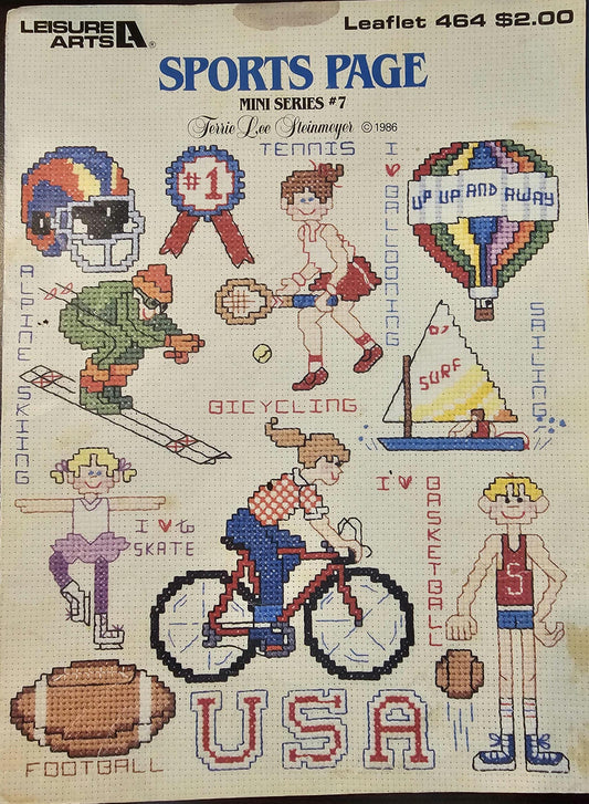 Sports Page Mini Series Vintage Cross Stitch Pattern