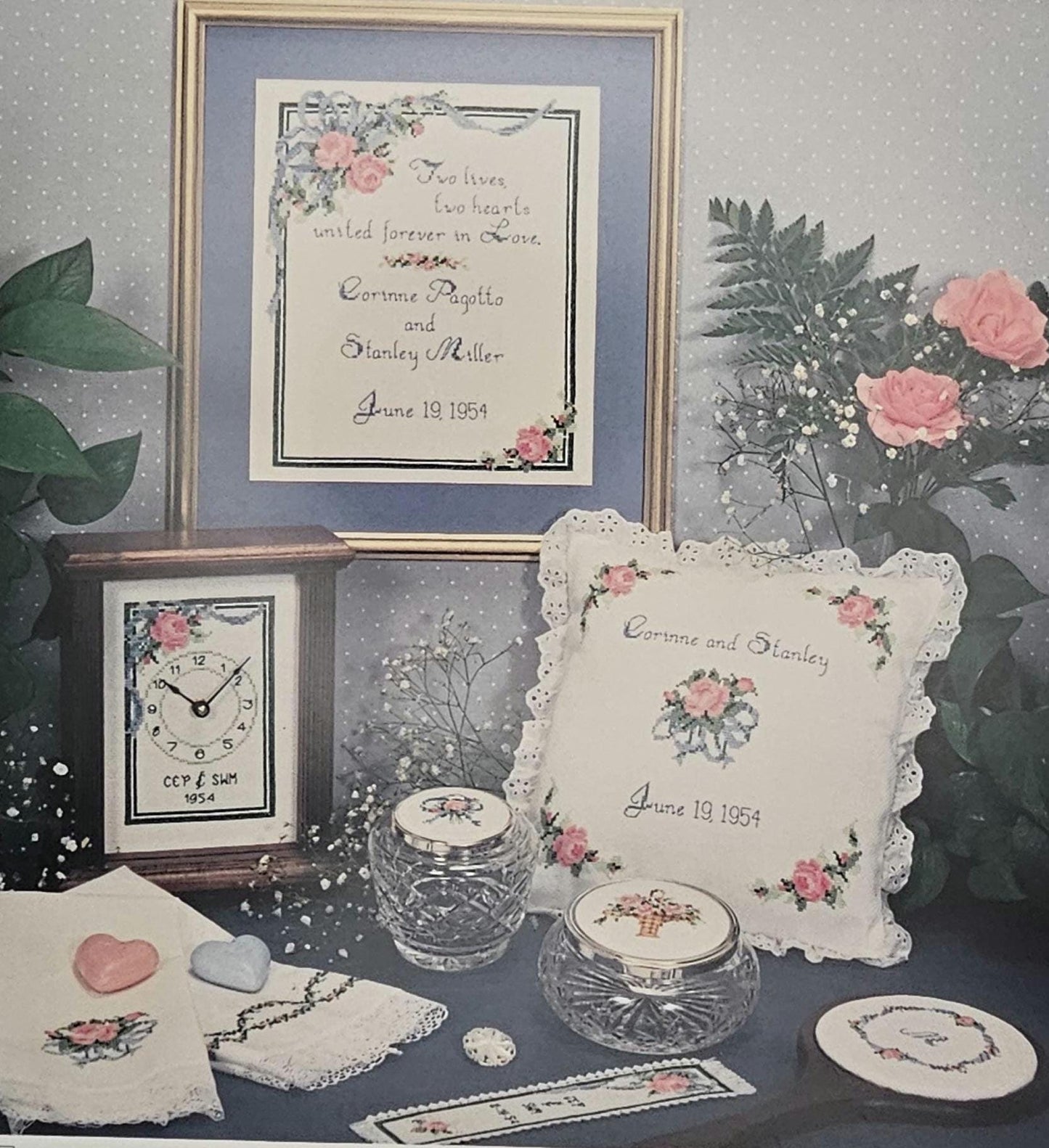 Two Lives, Two Hearts Vintage Cross Stitch Pattern