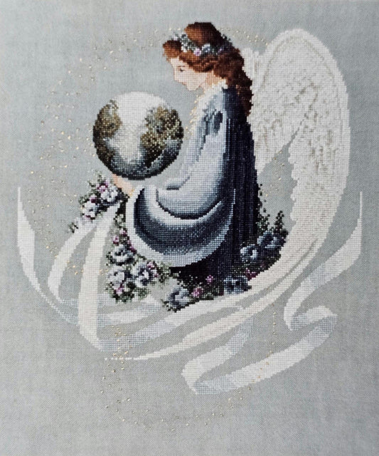 Earth Angel Vintage Cross Stitch Pattern: Lavender and Lace