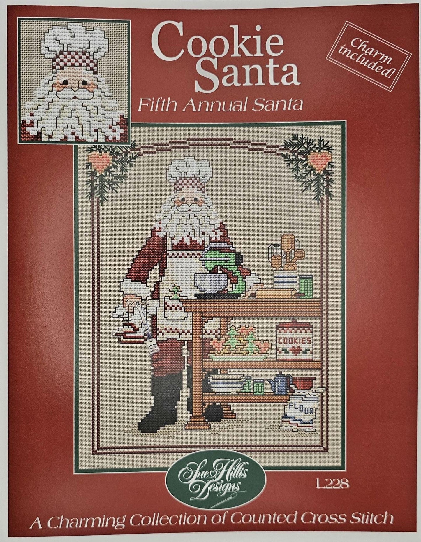 Cookie Santa Cross Stitch Pattern Santas Kitchen Cross Stitch