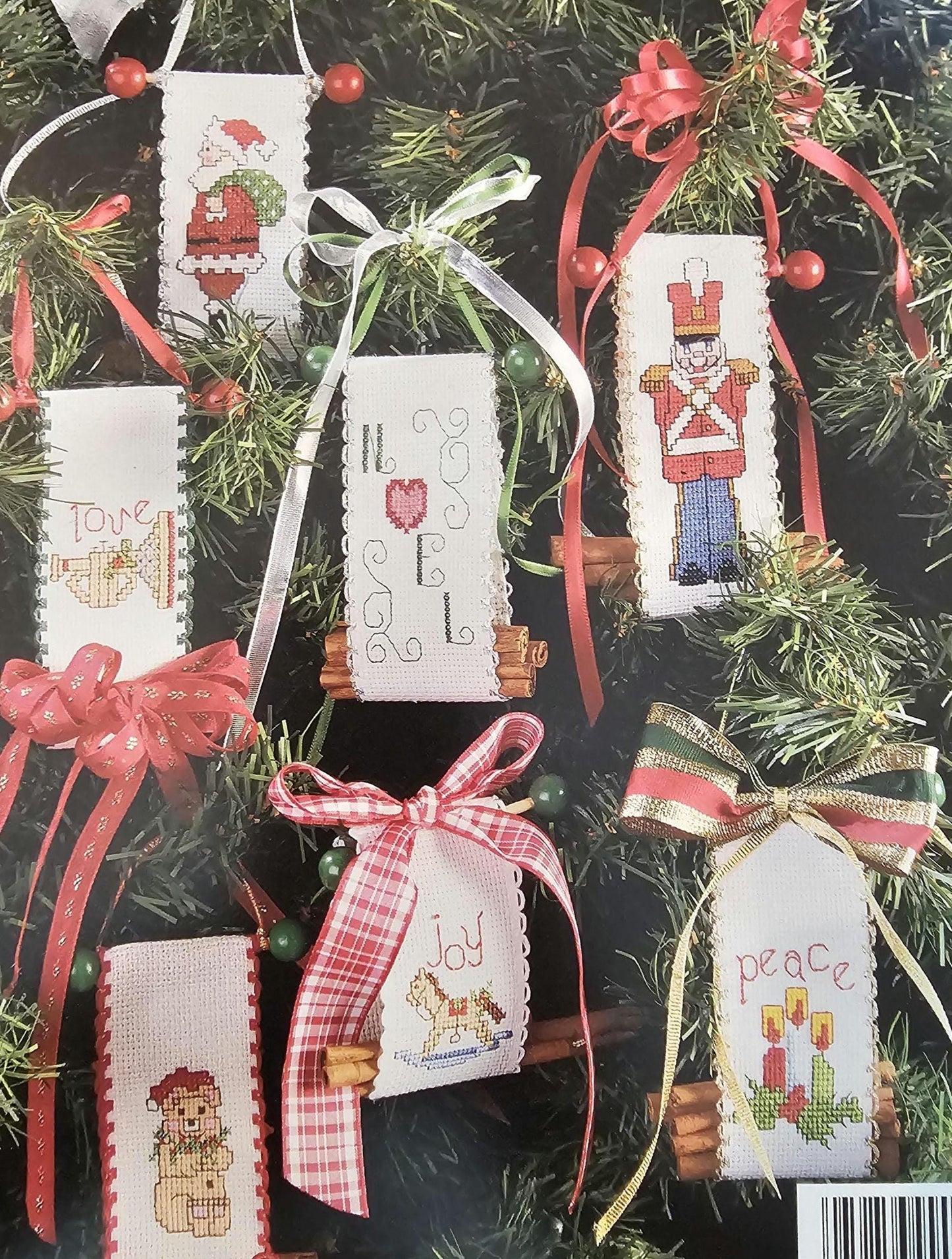 Christmas Bellpulls, Bookmarks, and Log Carriers Vintage Cross Stitch Pattern