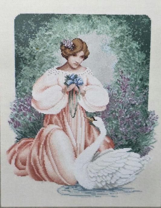 Lady Claire Vintage Cross Stitch Pattern: Lavender and Lace