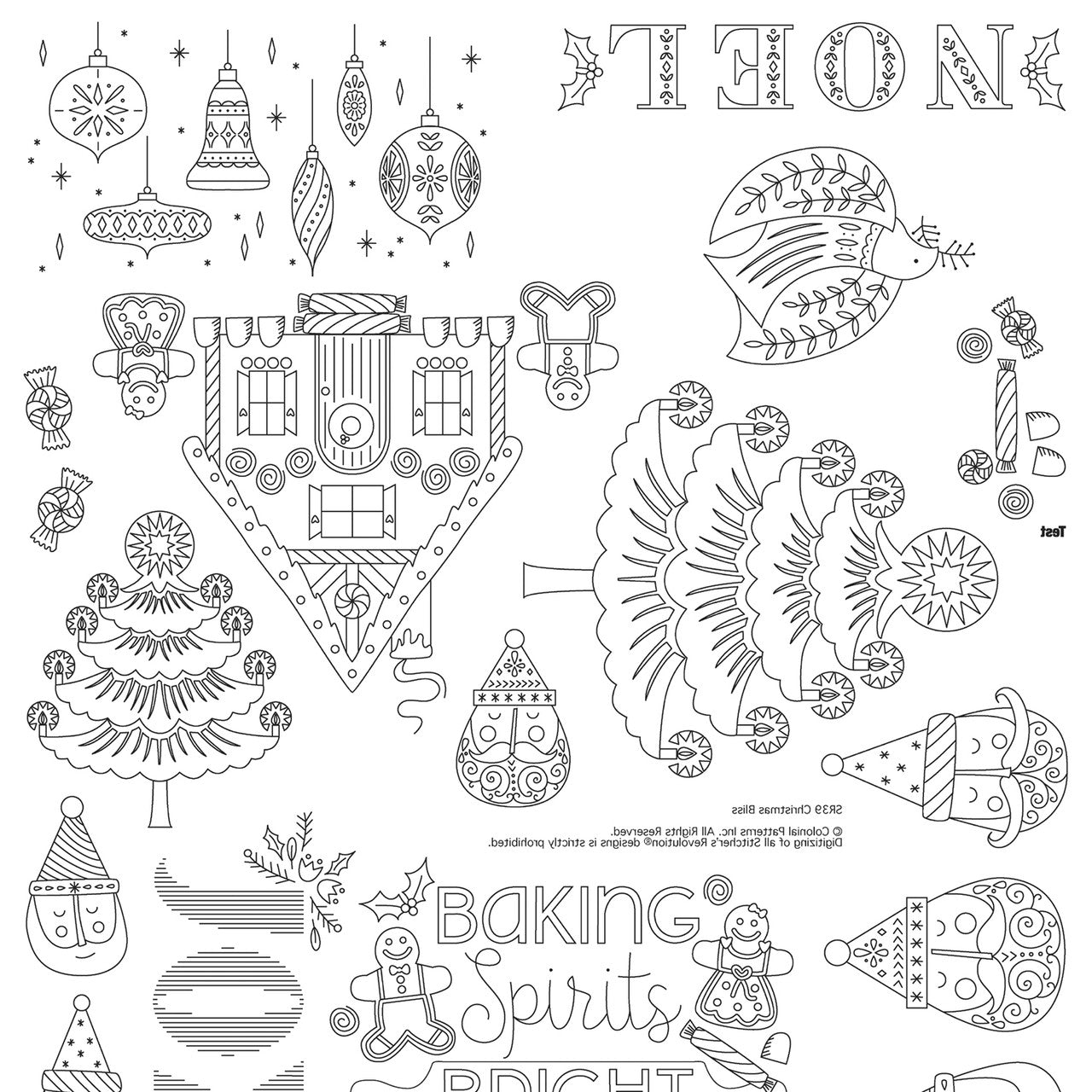 Stitchers Revolution Embroidery Transfer Pattern - Christmas