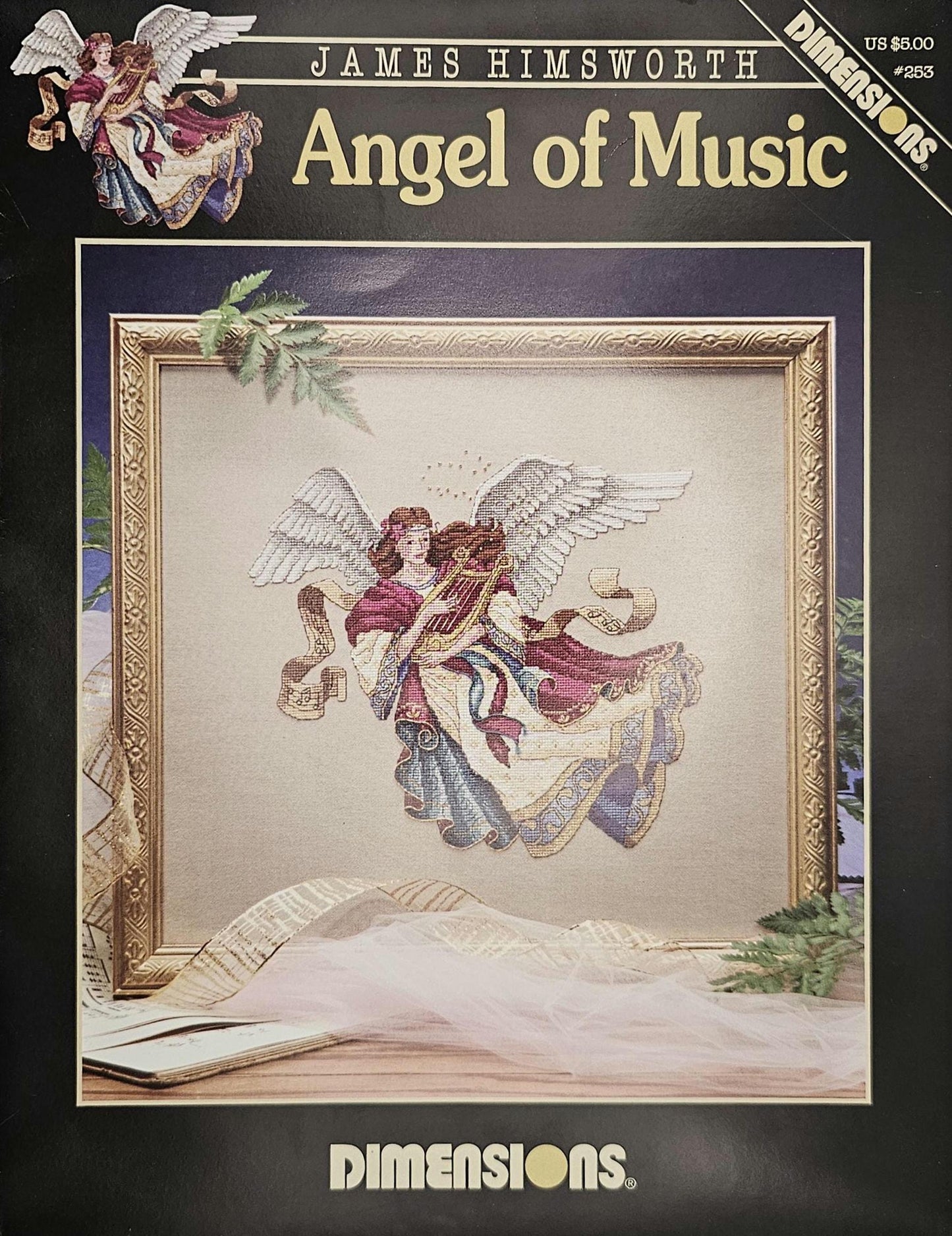 Angel of Music Vintage Cross Stitch Pattern