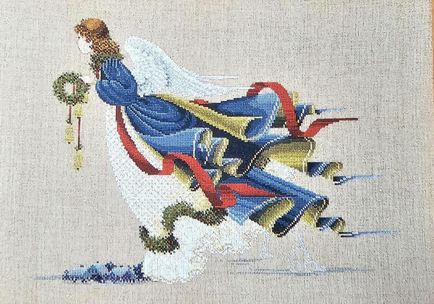 Angel of Freedom Vintage Cross Stitch Pattern: Lavender and Lace