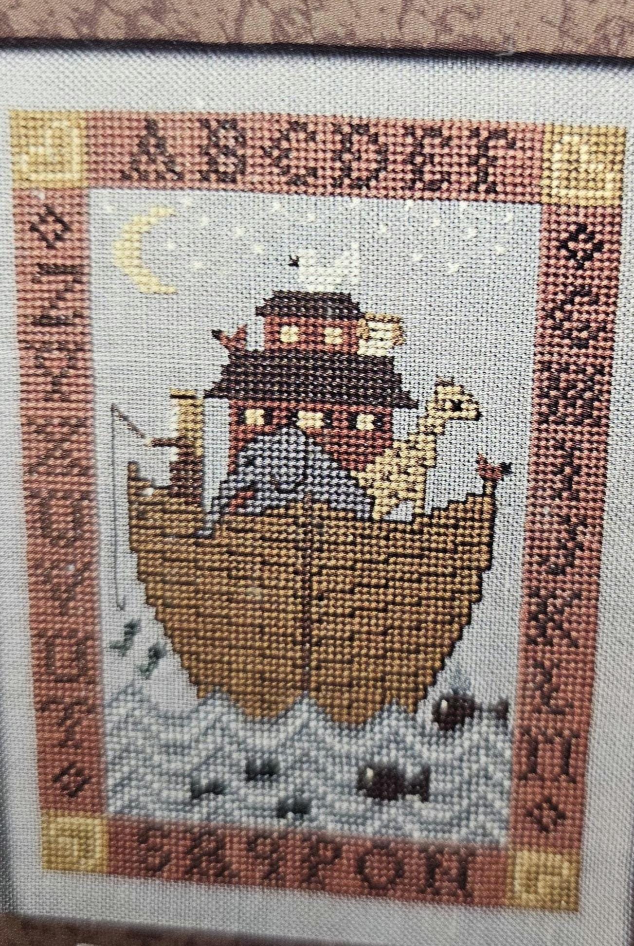 Noah's Ark Vintage Cross Stitch Pattern