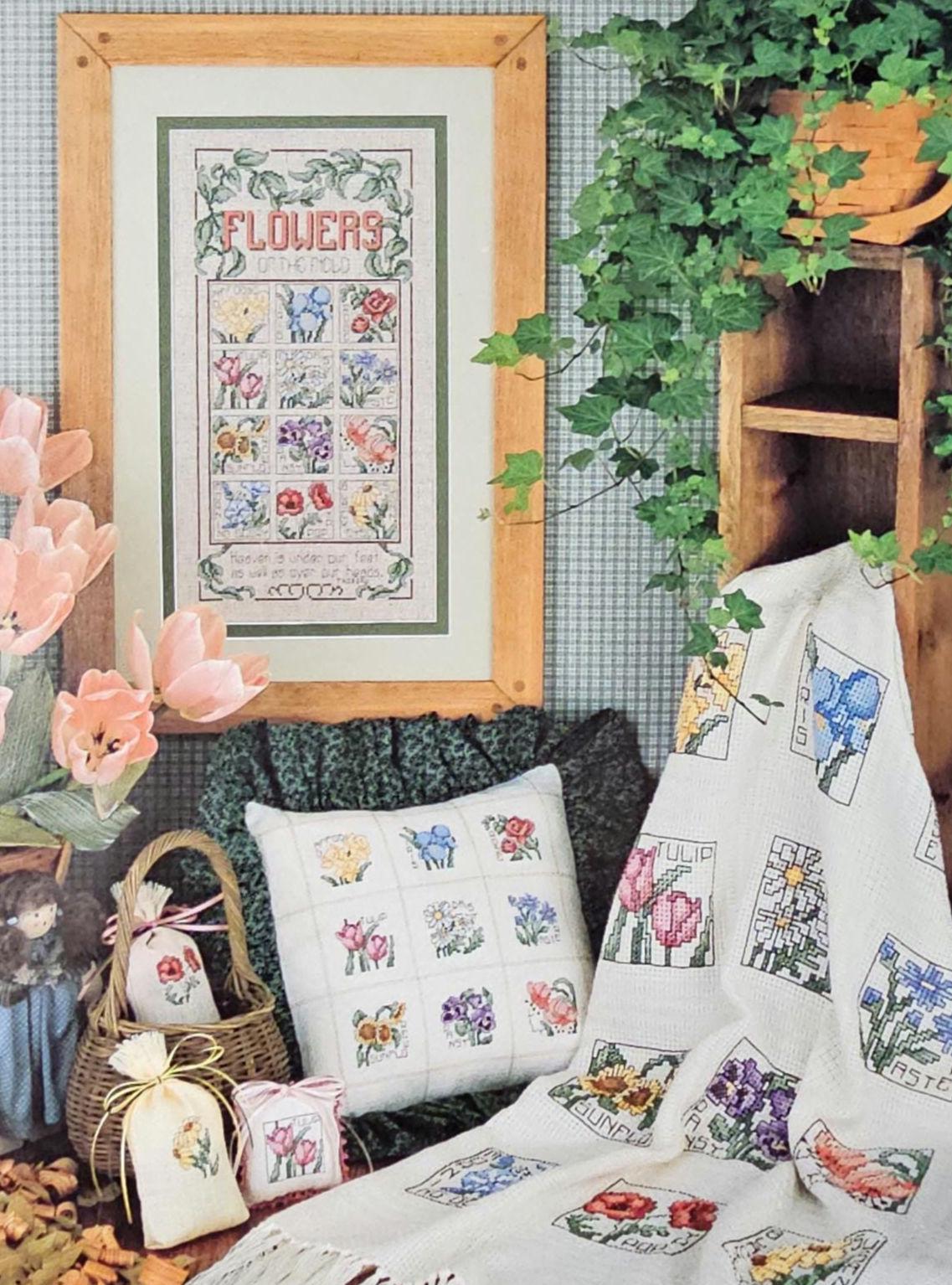 Flowers of The Field Sampler Vintage Cross Stitch Pattern