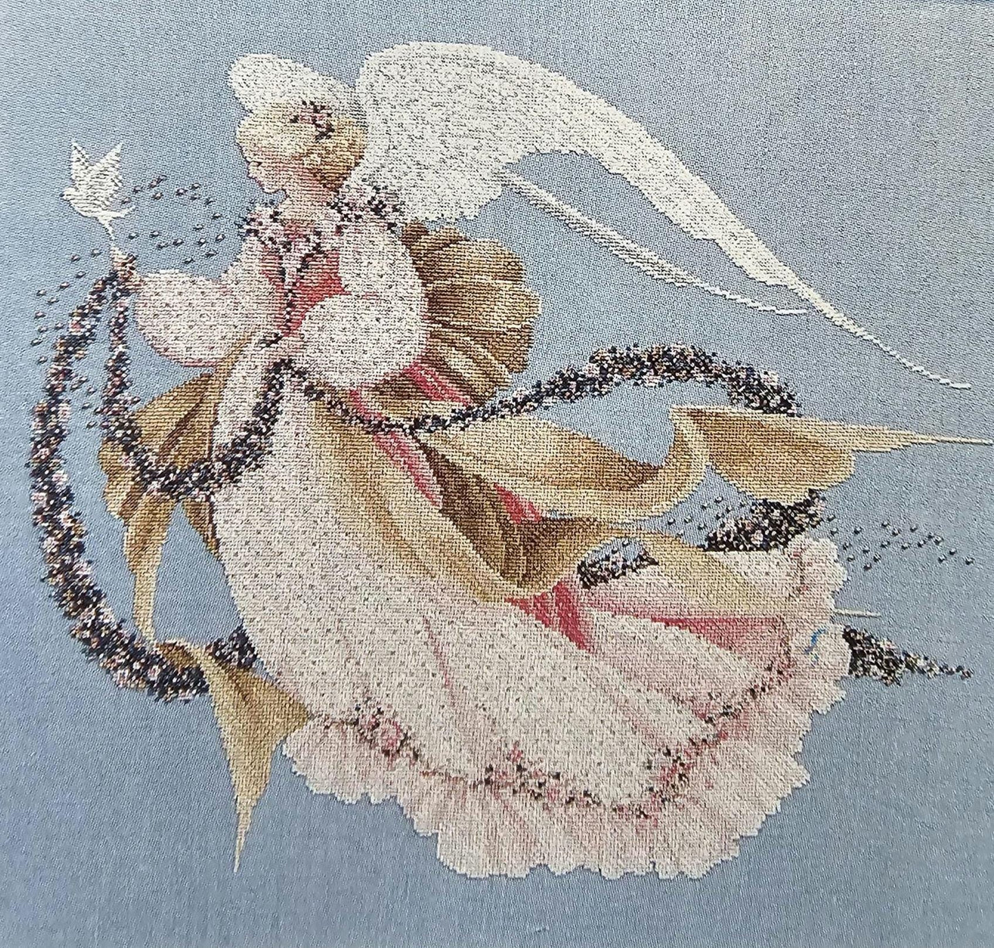 Angel of Summer Vintage Cross Stitch Pattern: Lavender and Lace
