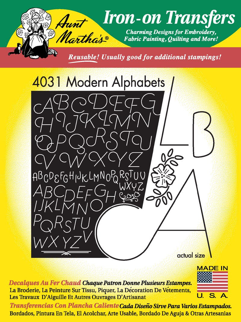 Aunt Marthas Embroidery Transfer Pattern Alphabets and Monograms