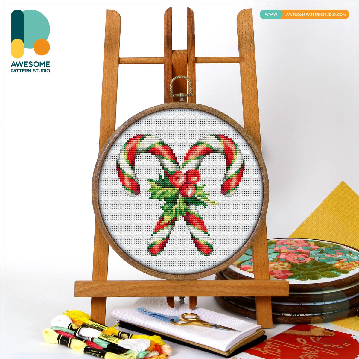 CS1425 Christmas Candy Cane, Counted Cross Stitch Kit