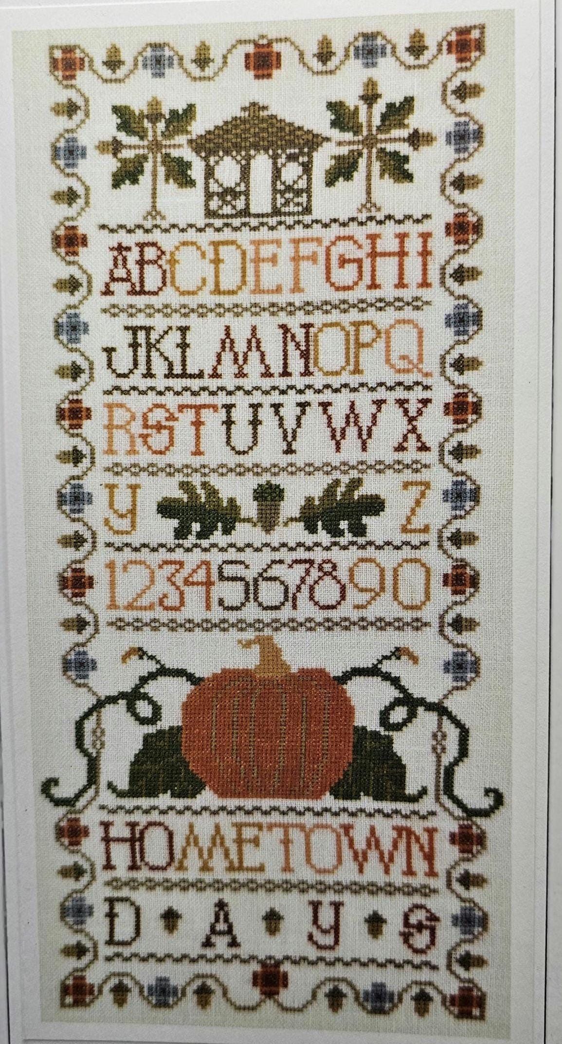 The Hometown Days Sampler Vintage Cross Stitch Pattern