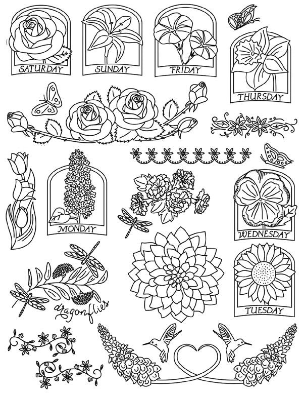Aunt Marthas Embroidery Transfer Pattern - Flowers and Plants
