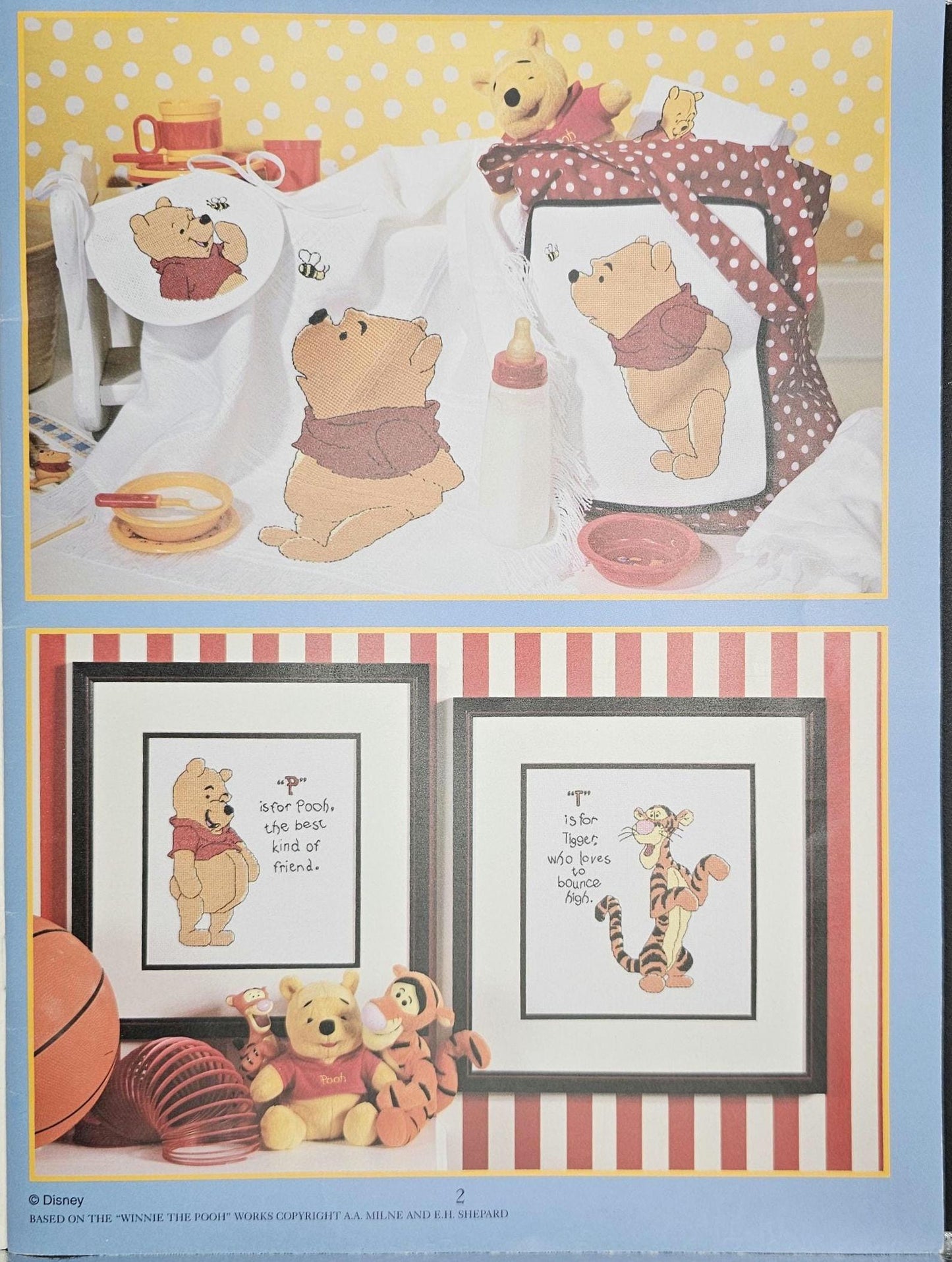 P is for Pooh Vintage Cross Stitch Pattern