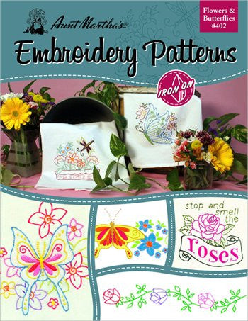 Aunt Marthas Embroidery Transfer Pattern - Flowers and Plants