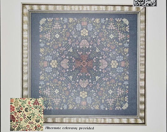 Quaker Floral Cross Stitch Pattern: Ink Circles Puzzle