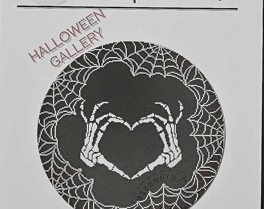 Scary Love Cross Stitch Pattern: Skeleton Heart & Hands