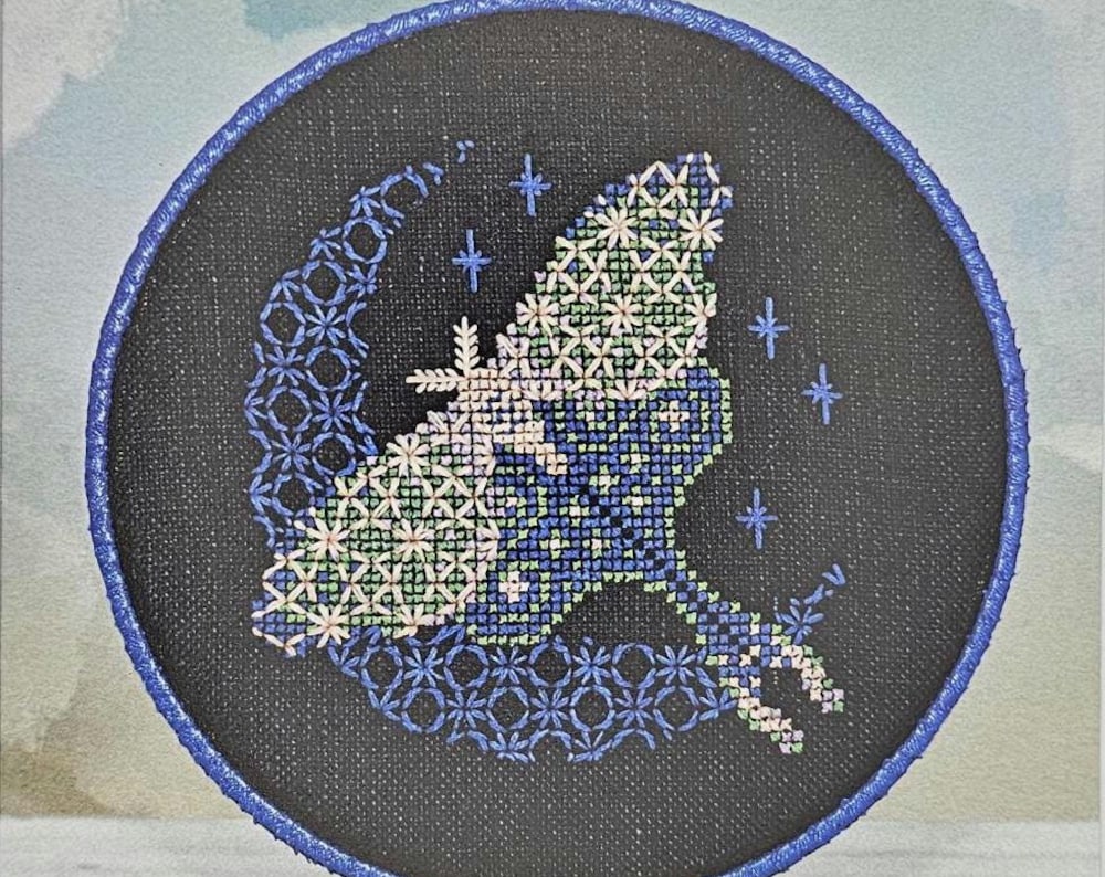 Moonlit Luna Moth Cross Stitch Pattern - Counting Puddles