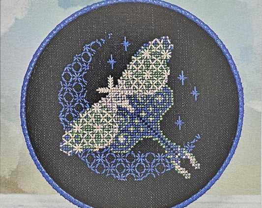 Moonlit Luna Moth Cross Stitch Pattern - Counting Puddles