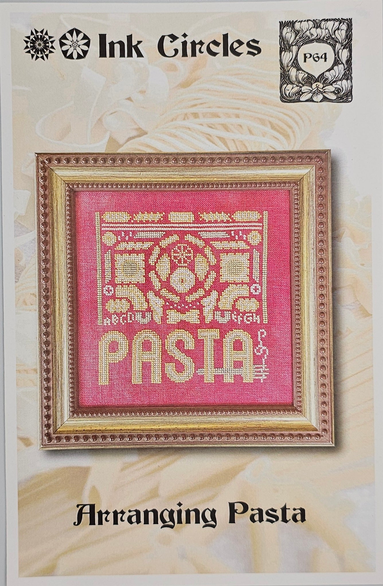 Arranging Pasta Cross Stitch Pattern: Ink Circles