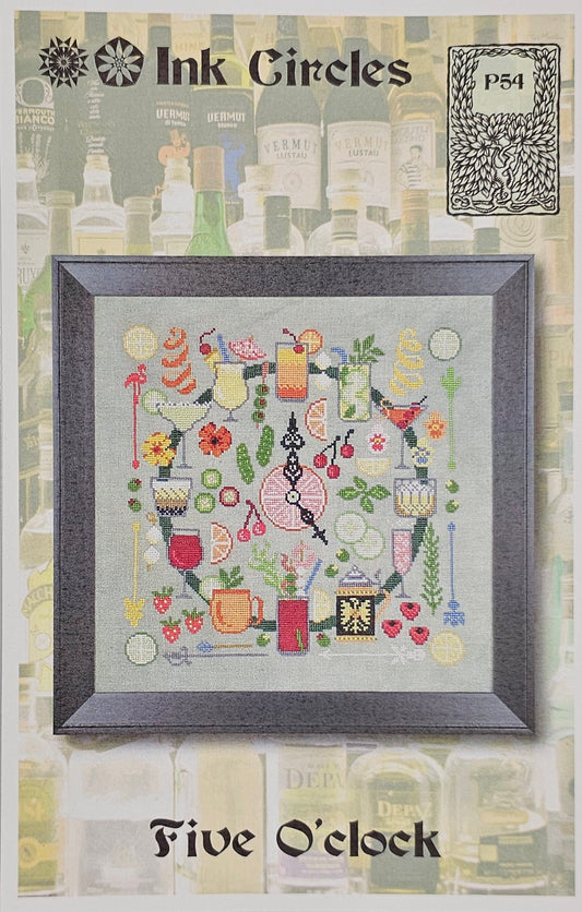 Five O'clock Cross Stitch Pattern: Ink Circles