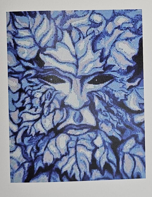 Winter Greenman: White Willow Stitching