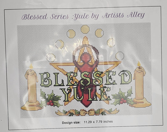 Blessed Yule Cross Stitch Pattern: Artists Alley