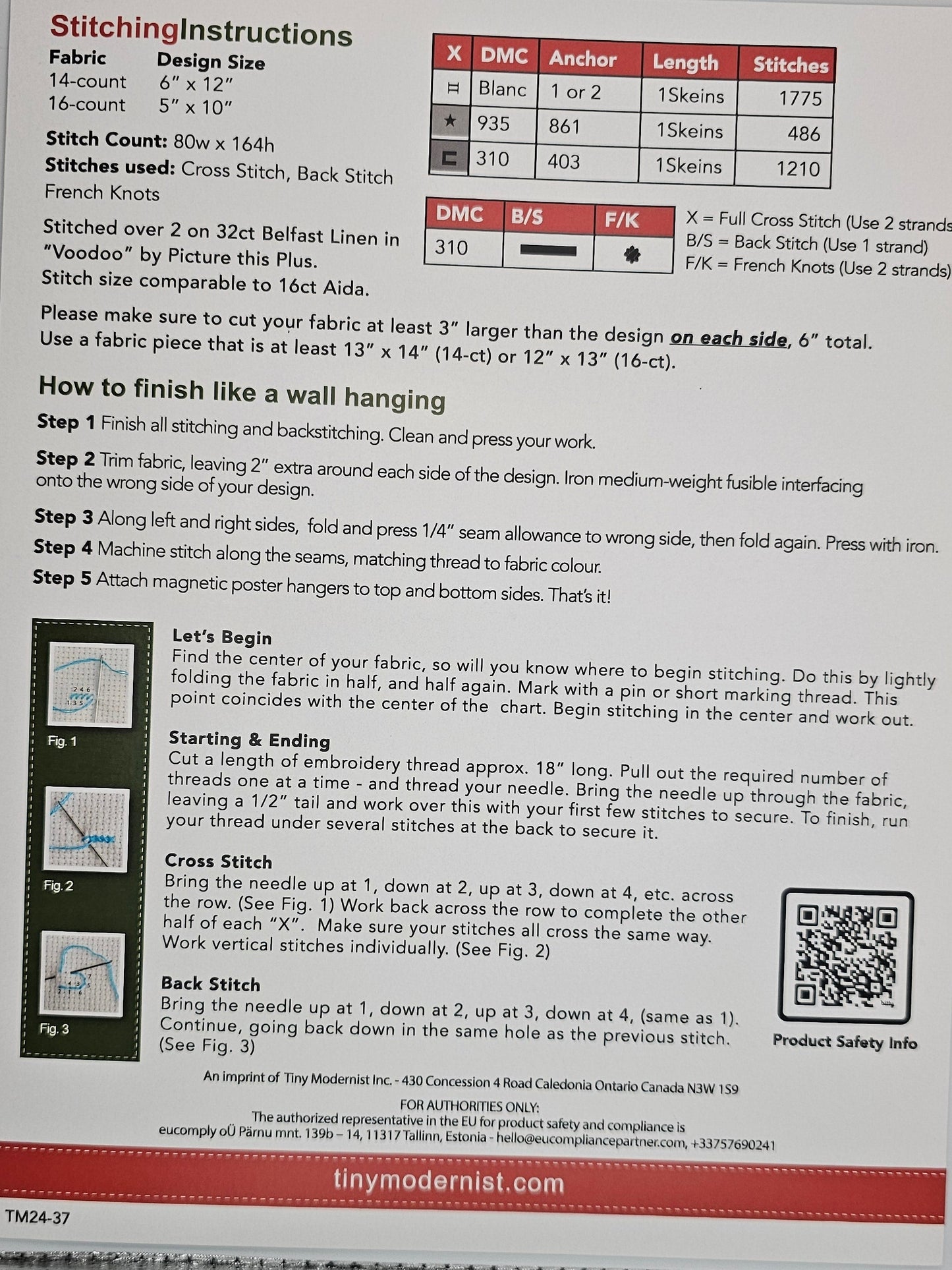 Palm Reading Cross Stitch Pattern: Tiny Modernist