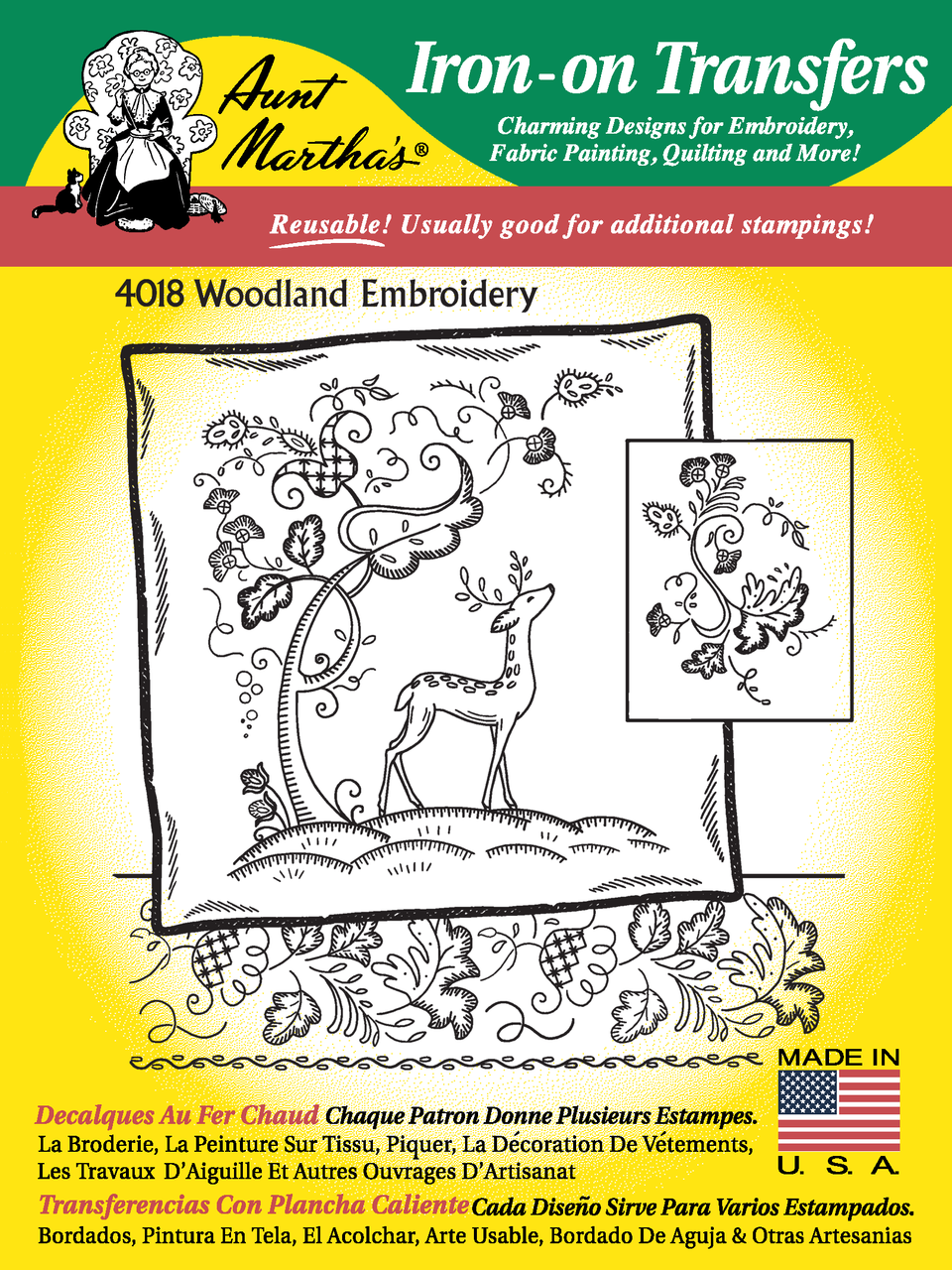 Aunt Marthas Embroidery Transfer Pattern - Animals and Outdoors